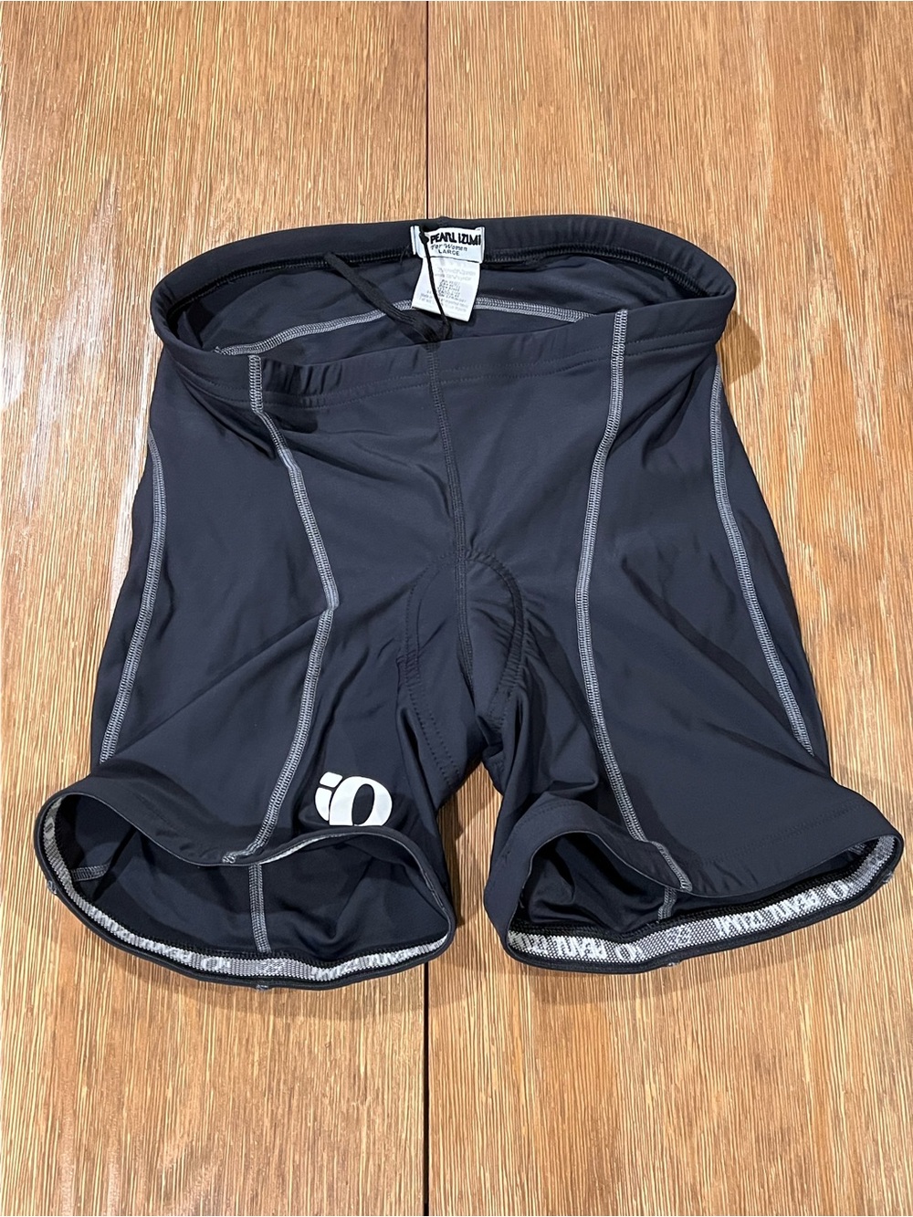 Pearl Izumi Women's Padded Cycling Bike Shorts Black Gray Stitching Large L